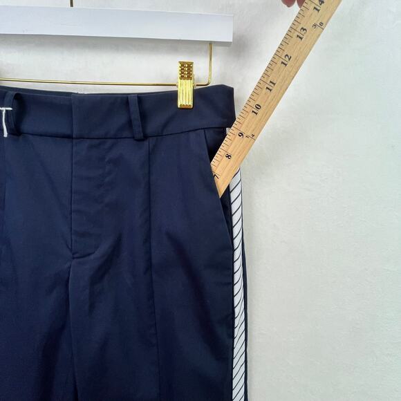 Joie Women's Brookley Stripe Trim Ankle Pants In Midnight Blue w. Pockets Size 4 - Picture 13 of 13